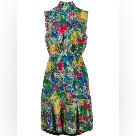 Saloni Fleur Mock-Neck Tie-Back Leopard (D10) - Picture 2 of 7